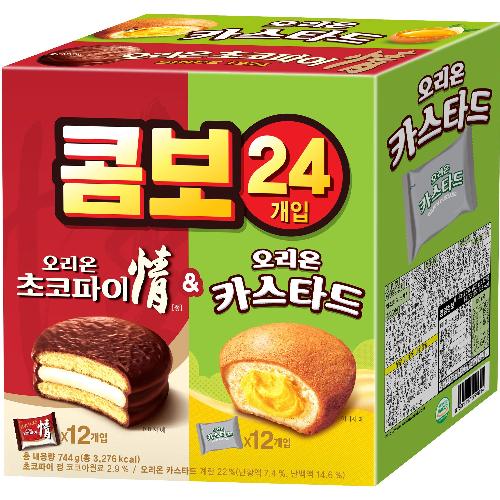 Orion Choco Pie 39g x 12p + Custard 23g x 12p, 744g, 1 set