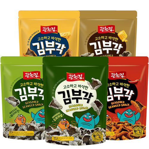 seaweed savory and crispy seaweed bugak 5 types, 50g, 1 set