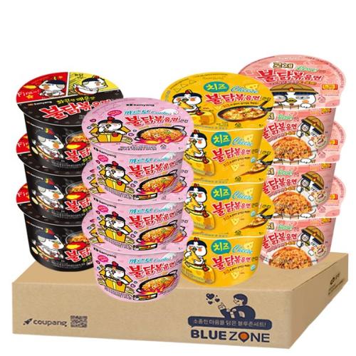 Samyang Big Cup Buldak Set (Buldak Bokkeum Myeon 3 + Carbonara Buldak 3 + Cheese Buldak 3 + Rose Buldak 3)