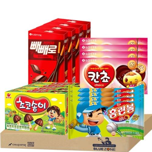 Chocolate Cookie Set (4 Chocolate Songi + 4 Home Run Ball + 4 Kancho + 4 Pepero)